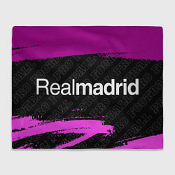 Плед флисовый Real Madrid pro football по-горизонтали, цвет: 3D-велсофт