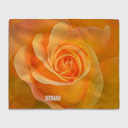 Плед флисовый Оранжевая роза - woman, цвет: 3D-велсофт