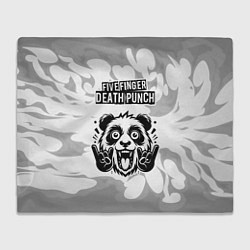 Плед флисовый Five Finger Death Punch рок панда на светлом фоне, цвет: 3D-велсофт