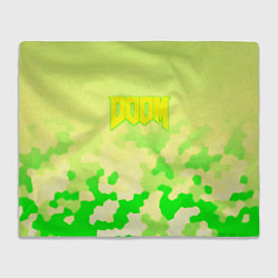 Плед флисовый Doom токсичное лого броня, цвет: 3D-велсофт