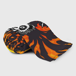 Плед флисовый Metallica рок панда и огонь, цвет: 3D-велсофт — фото 2