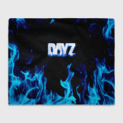 Плед флисовый Dayz синий огонь лого, цвет: 3D-велсофт