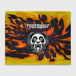 Плед флисовый Powerwolf рок панда и огонь, цвет: 3D-велсофт