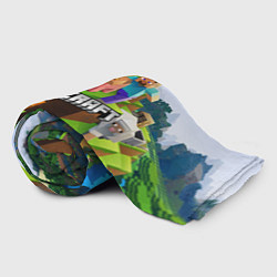 Плед флисовый Minecraft pixel world, цвет: 3D-велсофт — фото 2