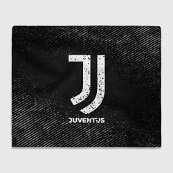 Плед флисовый Juventus с потертостями на темном фоне, цвет: 3D-велсофт