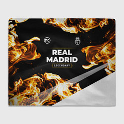 Плед флисовый Real Madrid legendary sport fire, цвет: 3D-велсофт