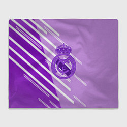 Плед флисовый Real Madrid текстура фк, цвет: 3D-велсофт