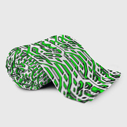 Плед флисовый Техно броня зелёно-белая, цвет: 3D-велсофт — фото 2