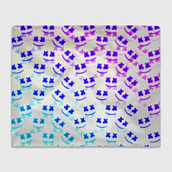 Плед флисовый Marshmello pattern neon, цвет: 3D-велсофт