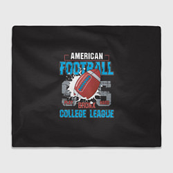 Плед флисовый American football college league, цвет: 3D-велсофт