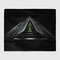 Плед Black green abstract nvidia style