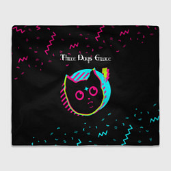 Плед флисовый Three Days Grace - rock star cat, цвет: 3D-велсофт