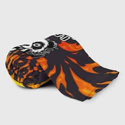 Плед флисовый Hollywood Undead рок панда и огонь, цвет: 3D-велсофт — фото 2