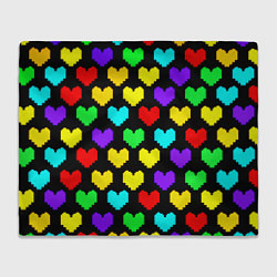 Плед флисовый Undertale heart pattern, цвет: 3D-велсофт