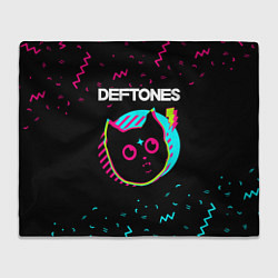 Плед флисовый Deftones - rock star cat, цвет: 3D-велсофт