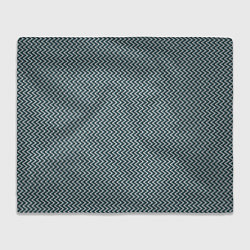 Плед флисовый Треугольные полосы бело-бирюзовый, цвет: 3D-велсофт