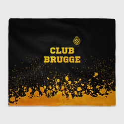 Плед флисовый Club Brugge - gold gradient посередине, цвет: 3D-велсофт