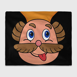 Плед флисовый Веселый король смайликов - Funny king emoji, цвет: 3D-велсофт