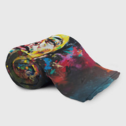 Плед флисовый Граффити портрет Илона Маска, цвет: 3D-велсофт — фото 2