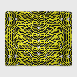 Плед флисовый Агрессивный жёлтый паттерн, цвет: 3D-велсофт