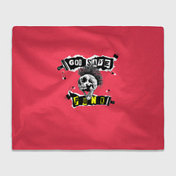 Плед флисовый God save pank, цвет: 3D-велсофт