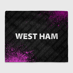 Плед флисовый West Ham pro football по-горизонтали, цвет: 3D-велсофт