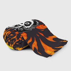 Плед флисовый Nickelback рок панда и огонь, цвет: 3D-велсофт — фото 2