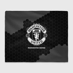 Плед флисовый Manchester United sport на темном фоне, цвет: 3D-велсофт