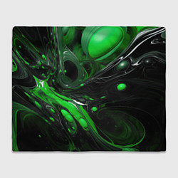 Плед флисовый Green dark abstract geometry style, цвет: 3D-велсофт