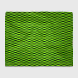 Плед флисовый Кислотный зелёный имитация сетки, цвет: 3D-велсофт
