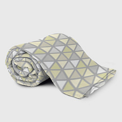 Плед флисовый Паттерн геометрия светлый жёлто-серый, цвет: 3D-велсофт — фото 2