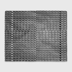 Плед флисовый Чёрно-белые волнистые линии, цвет: 3D-велсофт