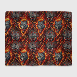 Плед флисовый Волки эпичный паттерн, цвет: 3D-велсофт