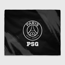 Плед флисовый PSG sport на темном фоне, цвет: 3D-велсофт