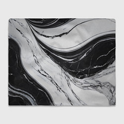 Плед флисовый Мрамор черно-белый, цвет: 3D-велсофт