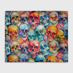 Плед флисовый Красочный узор с черепами, цвет: 3D-велсофт