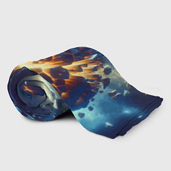 Плед флисовый Взрыв планеты - космос от нейросети, цвет: 3D-велсофт — фото 2