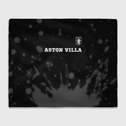 Плед флисовый Aston Villa sport на темном фоне посередине, цвет: 3D-велсофт