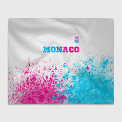 Плед флисовый Monaco neon gradient style посередине, цвет: 3D-велсофт