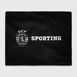 Плед флисовый Sporting sport на темном фоне по-горизонтали, цвет: 3D-велсофт