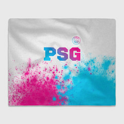 Плед флисовый PSG neon gradient style посередине, цвет: 3D-велсофт