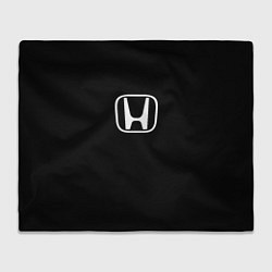 Плед флисовый Honda white logo, цвет: 3D-велсофт