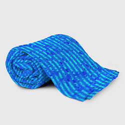 Плед флисовый Яркий голубой абстрактный полосатый, цвет: 3D-велсофт — фото 2
