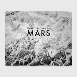 Плед флисовый Thirty Seconds to Mars white graphite, цвет: 3D-велсофт