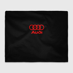 Плед флисовый Audi red logo, цвет: 3D-велсофт