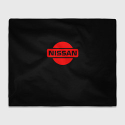 Плед флисовый Nissan red logo, цвет: 3D-велсофт