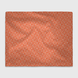 Плед флисовый Оранжевый мелкий рисунок, цвет: 3D-велсофт