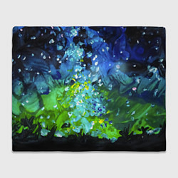 Плед флисовый Звездное небо с зелеными бликами, цвет: 3D-велсофт