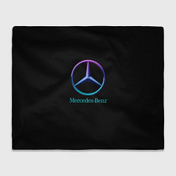 Плед флисовый Mercedes neon logo, цвет: 3D-велсофт