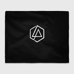 Плед флисовый Linkin park logo white, цвет: 3D-велсофт